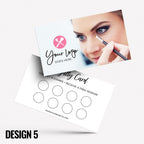 Custom printed loyalty reward cards | Make up artist MUA beautician stylist PMU girls makeup lash lips brushes businesses