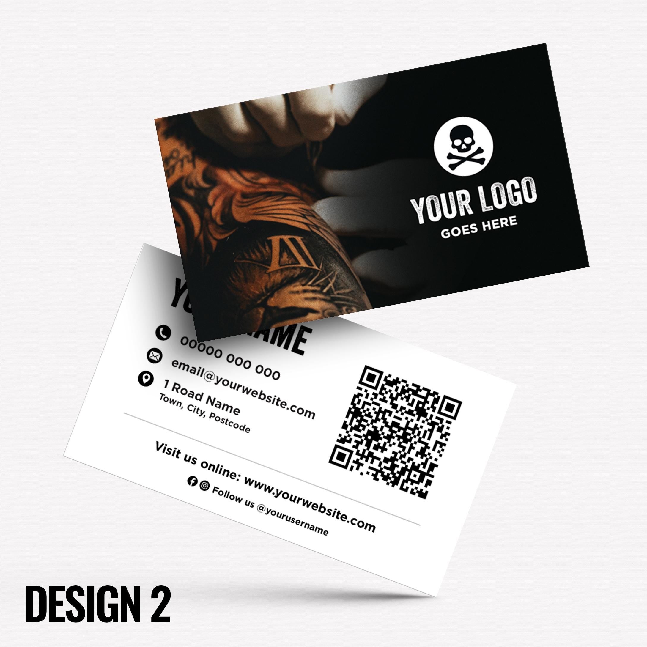 Custom Business Card Printing | Tattoo studio artist piercing piercer body art jewellery tats ink inked businesses parlour salon