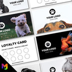 Custom printed loyalty reward cards | Dog Cat Pets Shop Pet Walking Grooming Printed Prints Animals Supplies Businesses