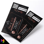 Custom printed school leavers party tickets | Perforated stubs | Black marble rose gold school student prom leaving party Class of 2025