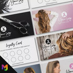 Custom printed loyalty reward cards | Hair salon stylist hair dresser hairdressing beauty female beautician businesses