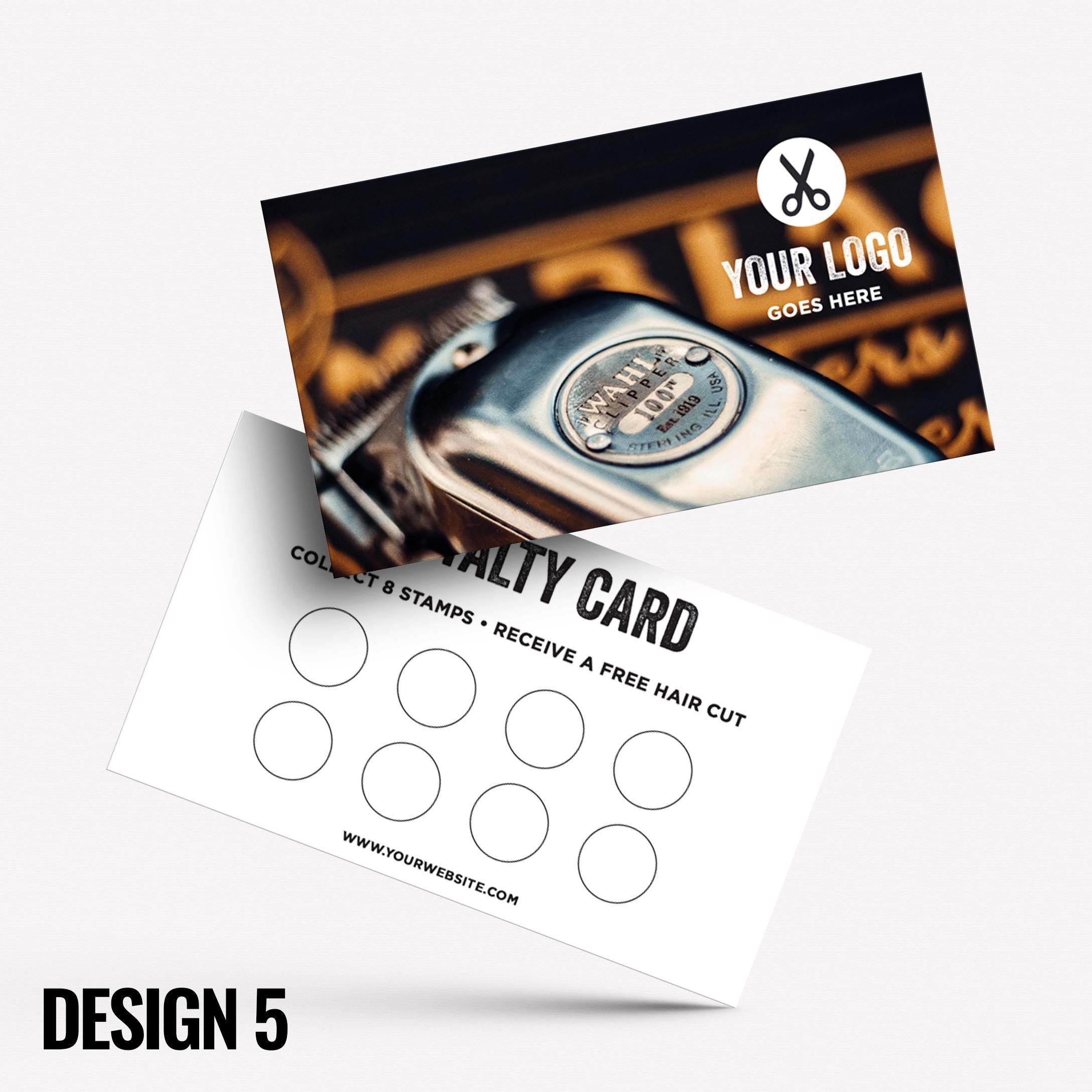Custom printed loyalty reward cards | Barber hairdresser stylist skin fade grooming male barbers barbering cut businesses