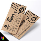 Custom printed kraft gift vouchers | Eco-friendly recycled | Tattoo studio tattooist artist piercing body art trad 2