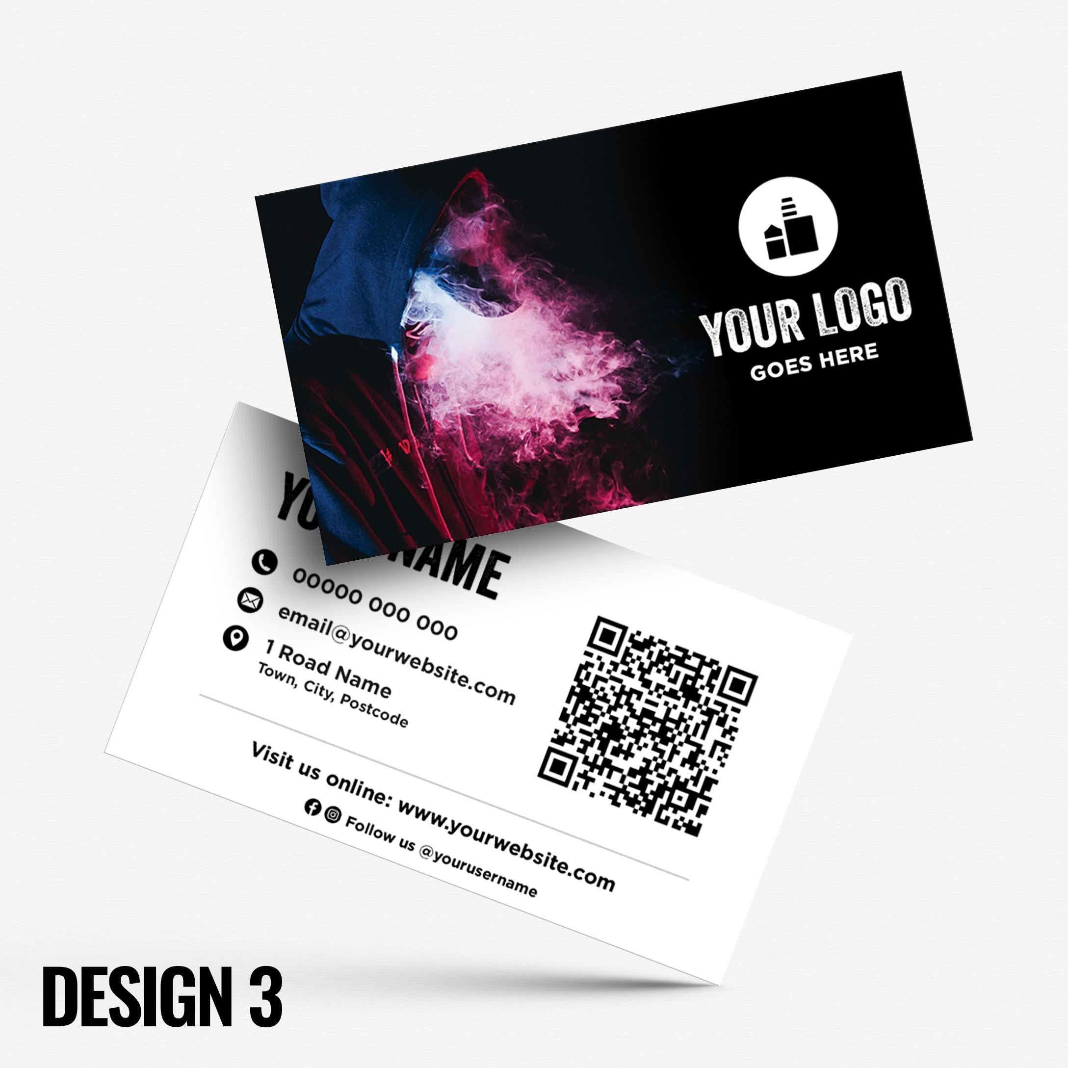 Custom Business Card Printing | Vape shop vaping quit smoking vapour e-liquid juice refill mod vapour smoke designs businesses
