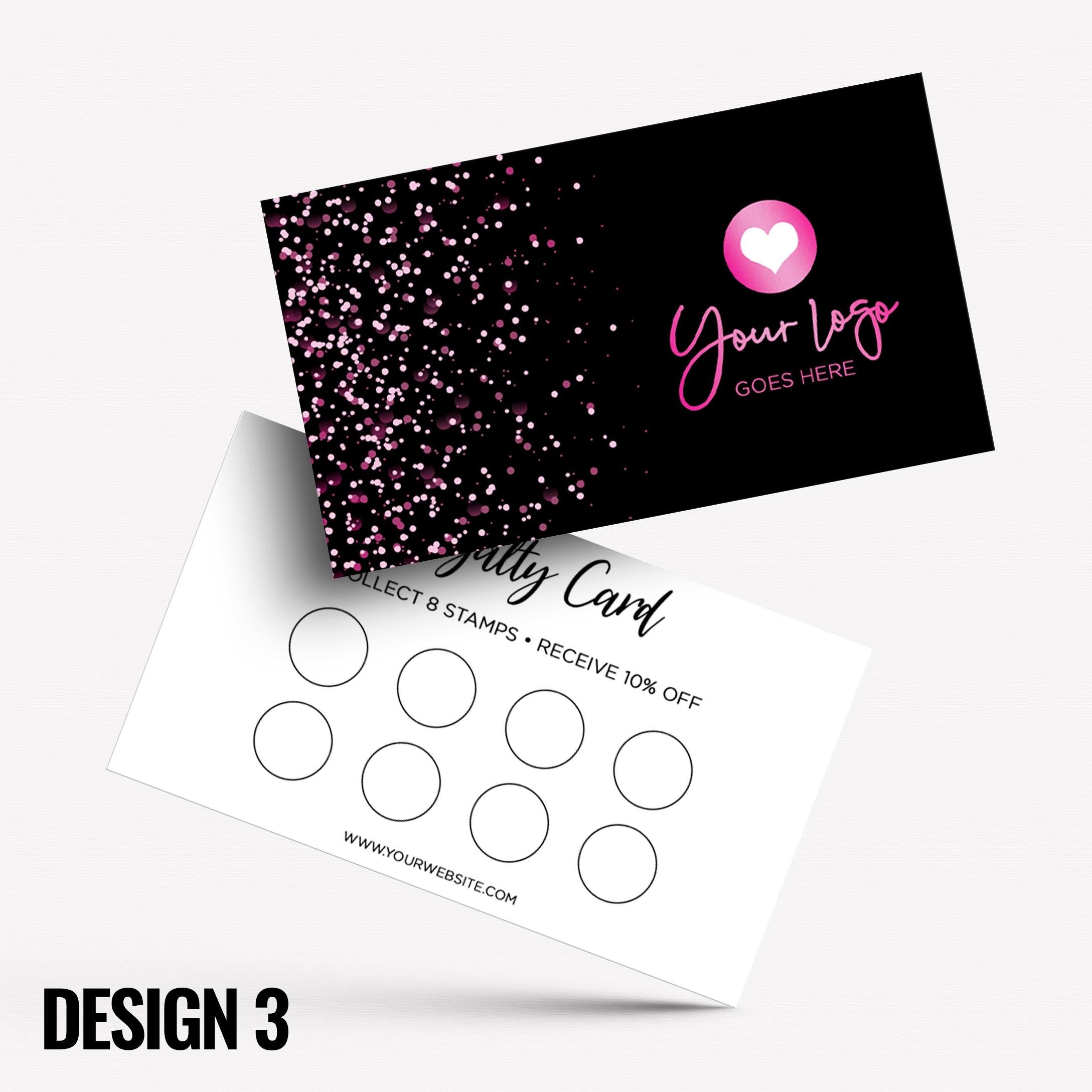 Custom printed loyalty reward cards | Glitter Style Modern Design Gold Rose Blue Pink Glittery Elegant Cute Feminine Businesses