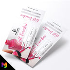 Custom printed gift vouchers | Perforated stubs | Nail technician beauty therapist salon business 02