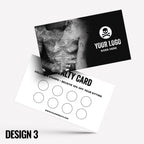 Custom printed loyalty reward cards | Tattoo studio artist piercing piercer body art jewellery tats ink inked businesses parlour salon