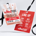 Personalised festival style VIP pass & lanyard Invitations Invites | Any colour | Music summer fest