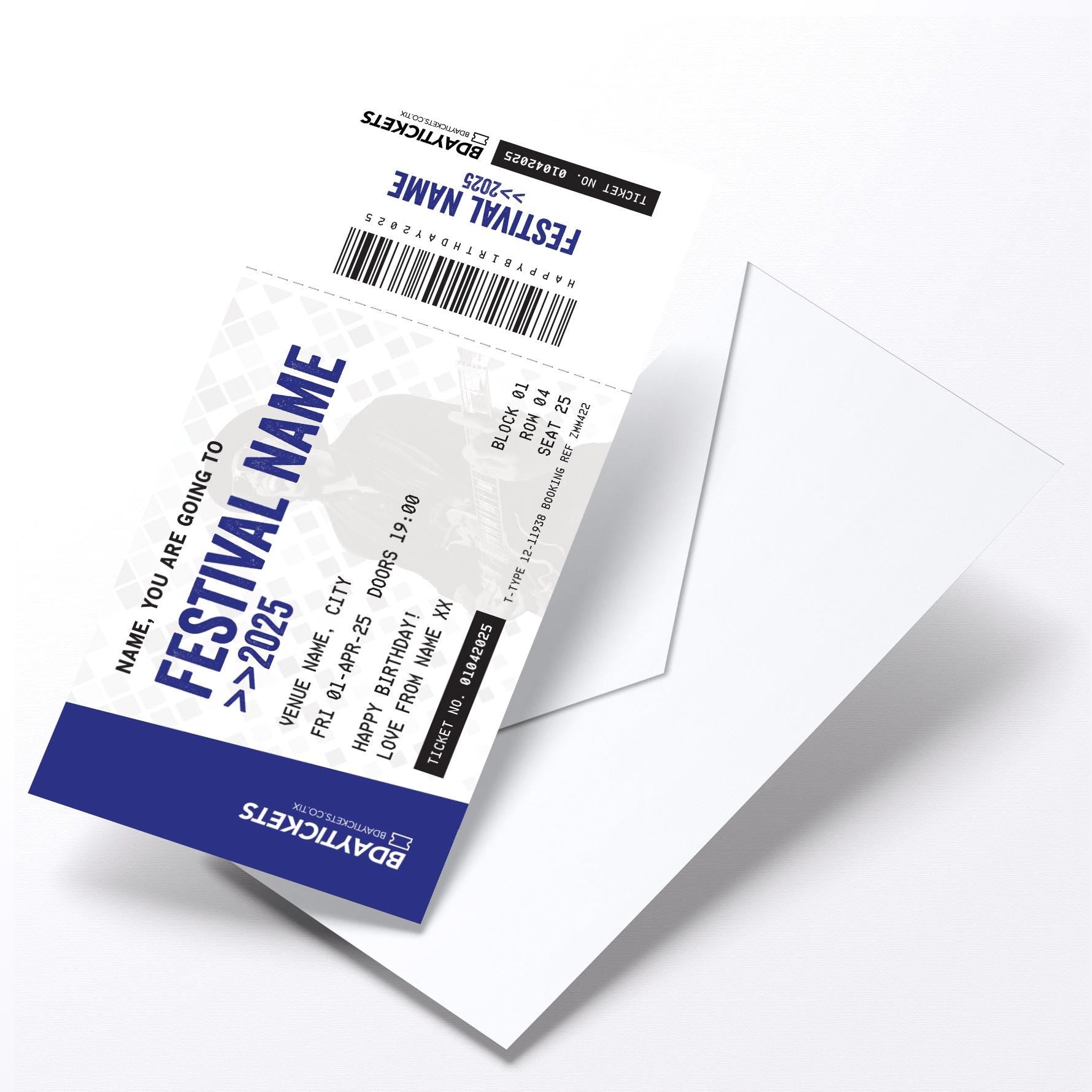 Personalised mock festival ticket Birthday / Christmas gift | Any festival name!
