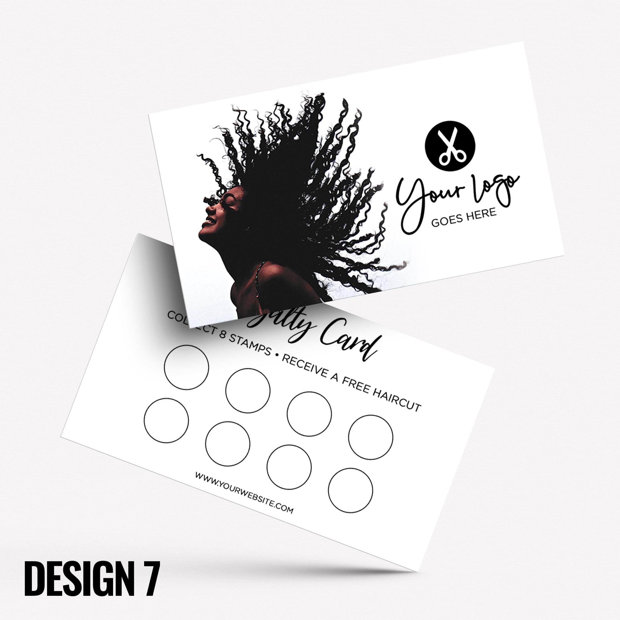Custom printed loyalty reward cards | Hair salon stylist hair dresser hairdressing beauty female beautician businesses