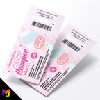 Personalised pamper party ticket style birthday Invitations Invites | Perforated