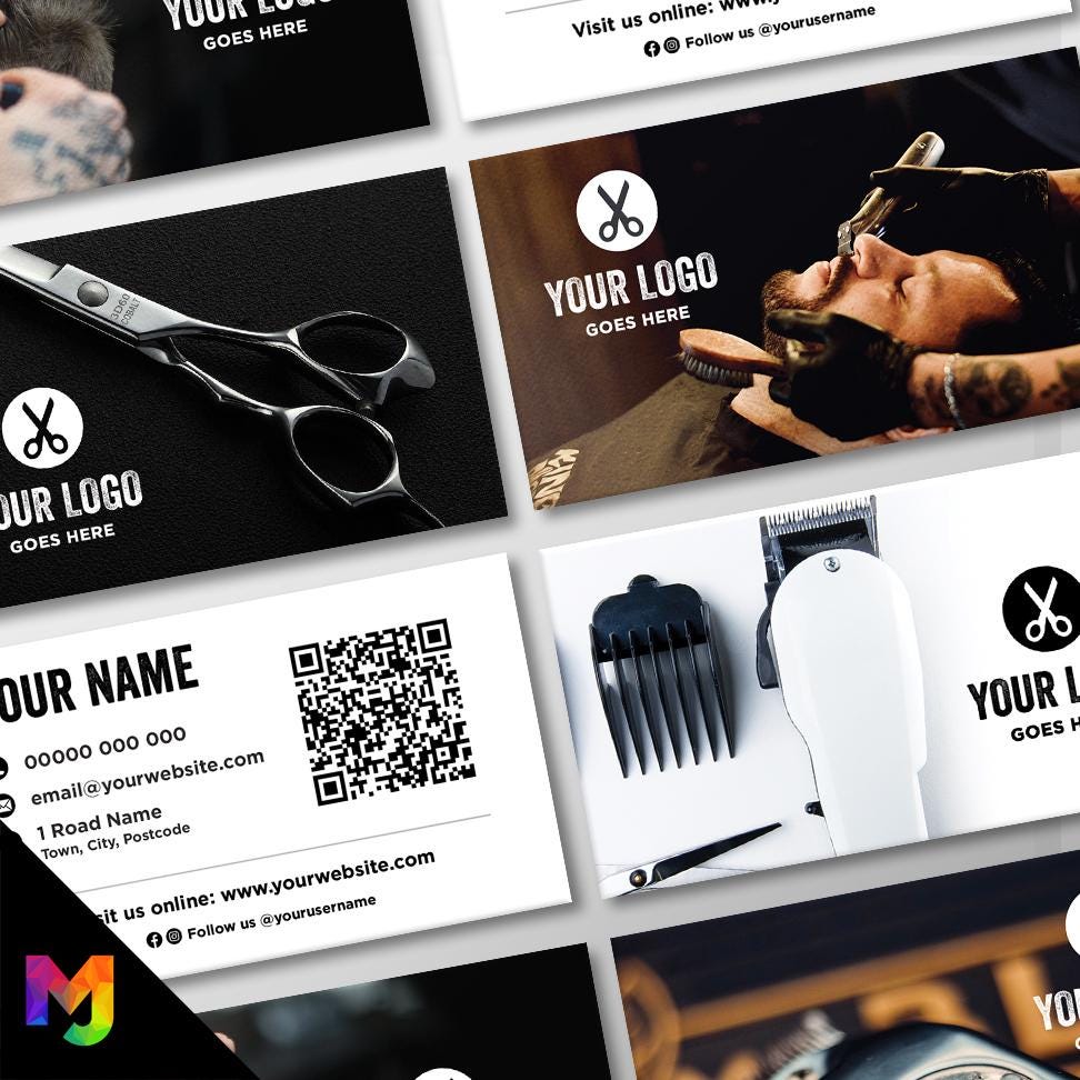 Custom Business Card Printing | Barber hairdresser stylist skin fade grooming male barbers barbering cut businesses