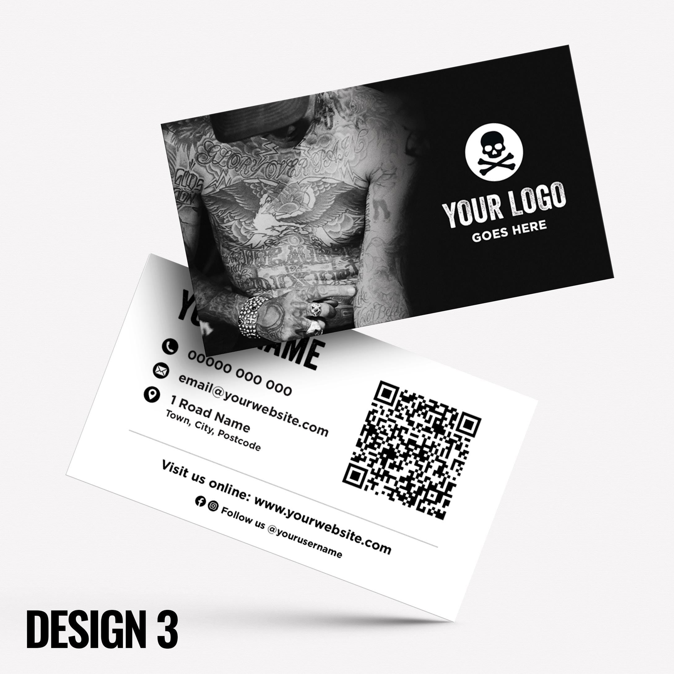 Custom Business Card Printing | Tattoo studio artist piercing piercer body art jewellery tats ink inked businesses parlour salon