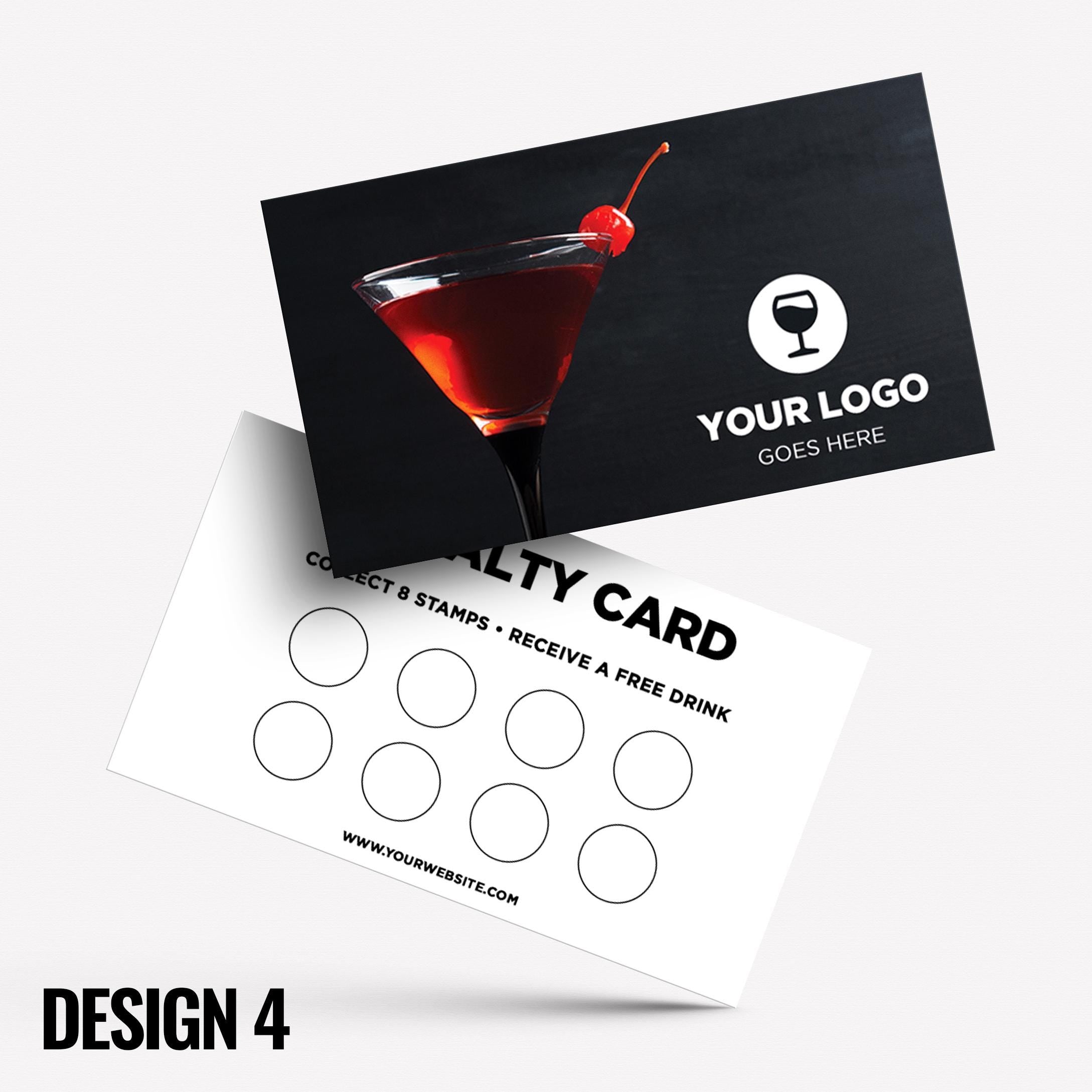 Custom printed loyalty reward cards | Drinks Bar Pub Cocktails Beer Restaurant Cafe Micropub Bars Pints Wine Winebar Businesses