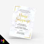 Personalised christening invitations invites | Gold marble kids baby elegant modern design 1