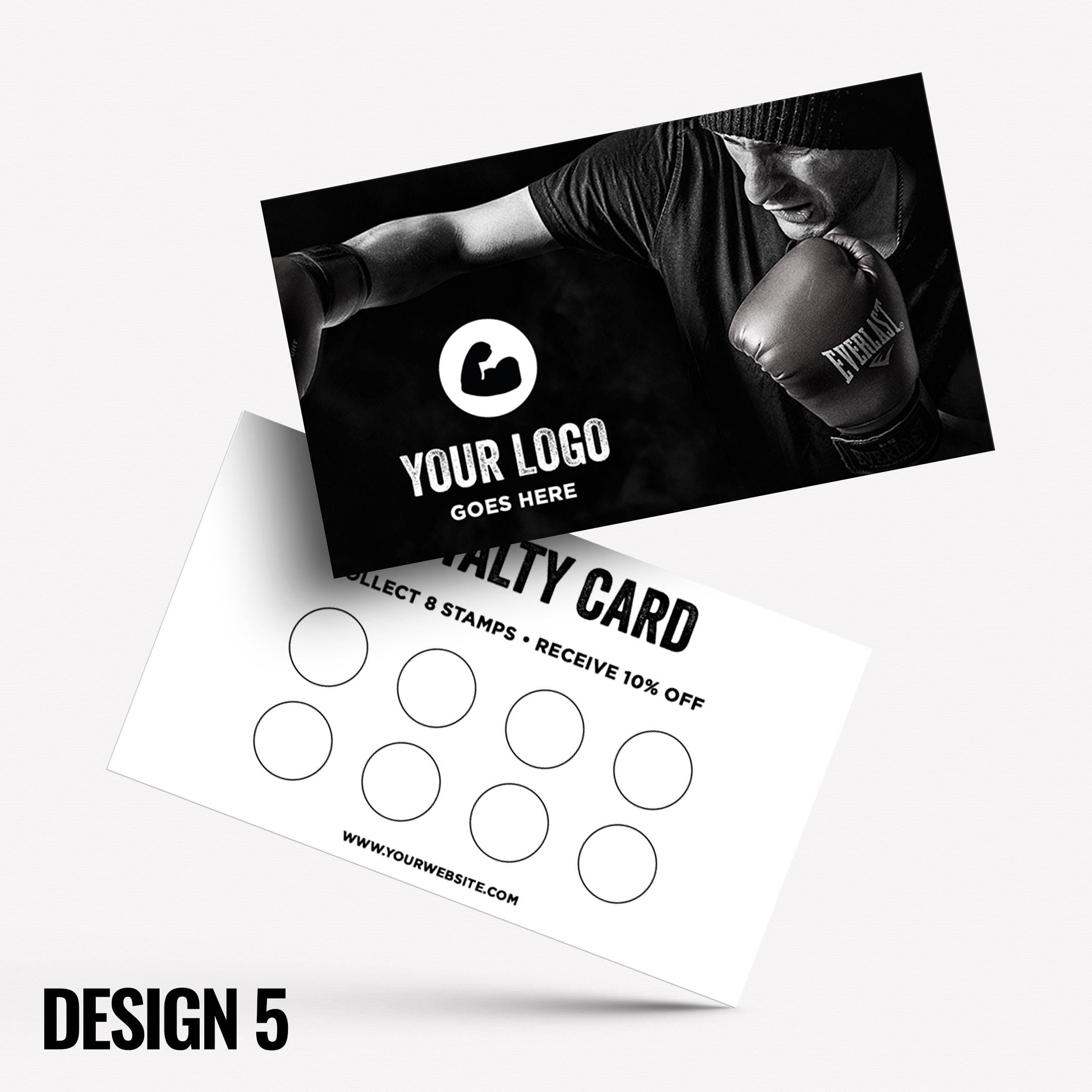 Custom printed loyalty reward cards | Gym workout personal trainer training muscle weight lifting lift weight businesses