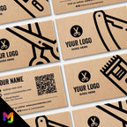 Custom Kraft Business Card Printing | Barber hairdresser stylist skin fade grooming male barbers barbering cut businesses
