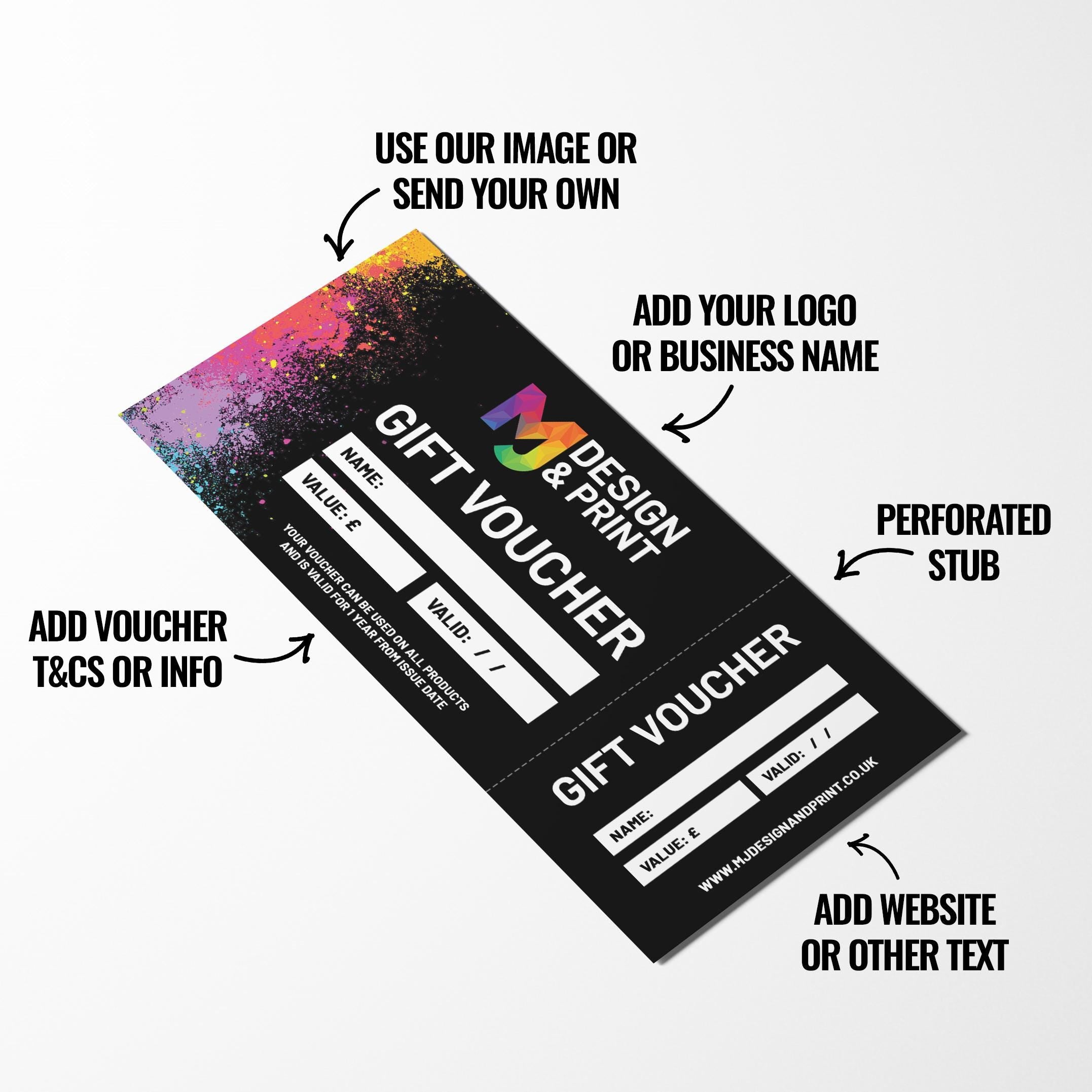 Custom printed gift vouchers | Perforated stubs | Hairdresser salon beautician hair female woman business 05