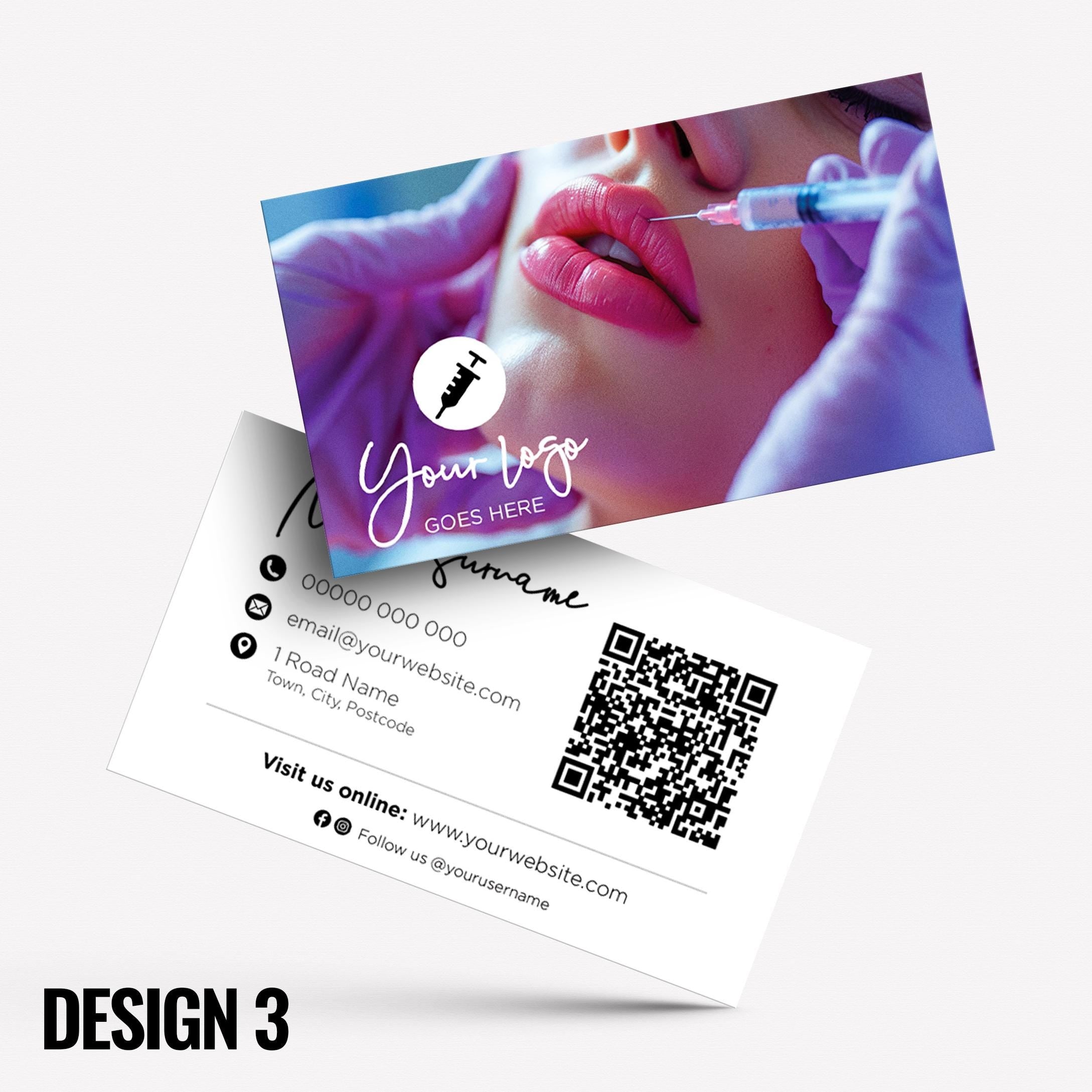 Custom Business Card Printing | Aesthetics clinic beautician PMU injection botox cosmetics beauty female tanning salon tan spray tanning