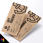 Custom printed kraft gift vouchers | Eco-friendly recycled | Tattoo studio tattooist artist piercing body art trad 3