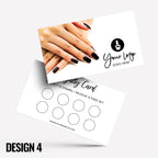 Custom printed loyalty reward cards | Nail artist beautician nails beauty art female hands businesses
