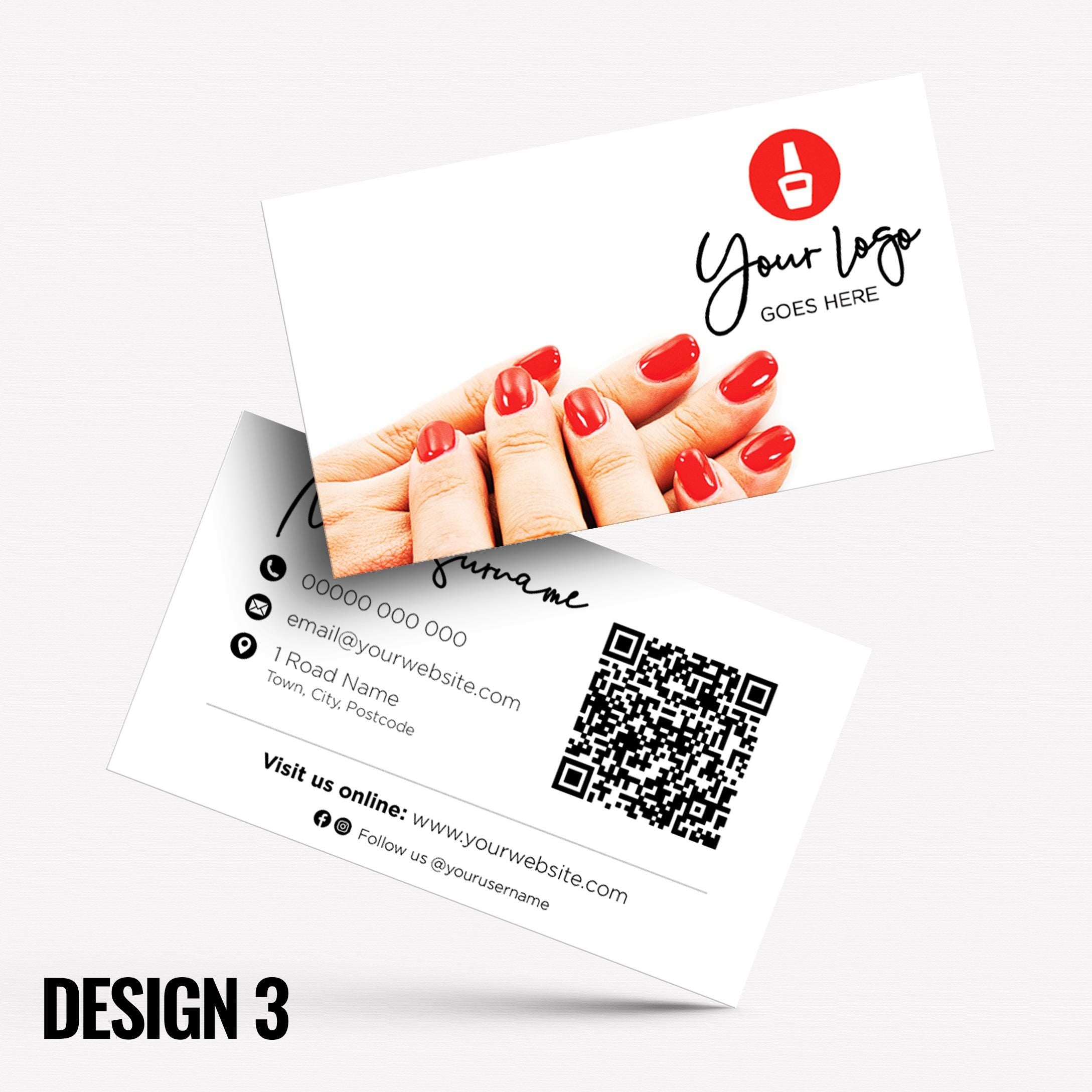 Custom Business Card Printing | Nail artist beautician nails beauty art female hands businesses