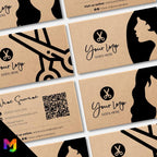 Custom Kraft Business Card Printing | Hair salon stylist hair dresser hairdressing beauty female beautician businesses