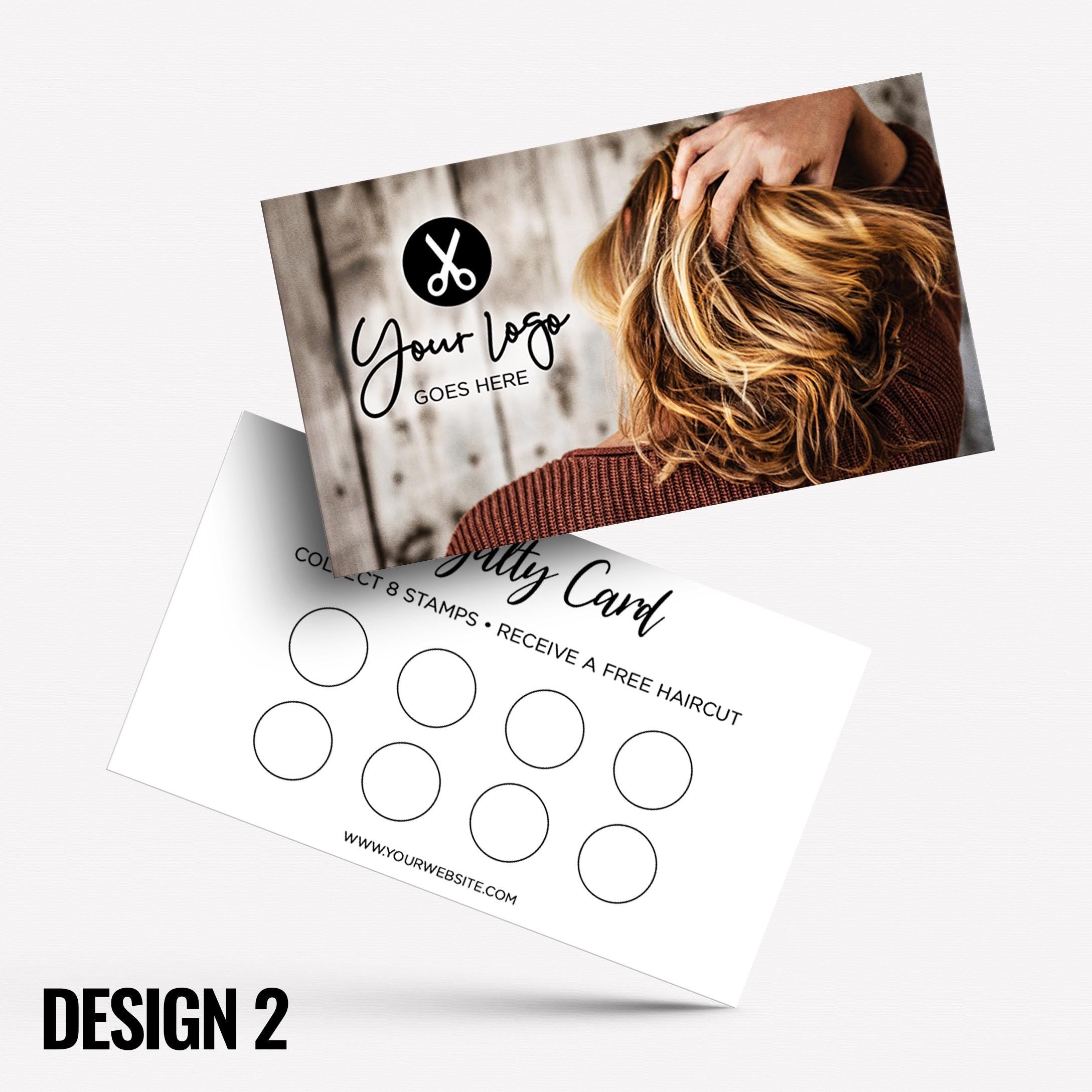 Custom printed loyalty reward cards | Hair salon stylist hair dresser hairdressing beauty female beautician businesses