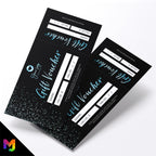 Custom printed gift vouchers | Perforated stubs | Black blue glitter style modern fancy professional