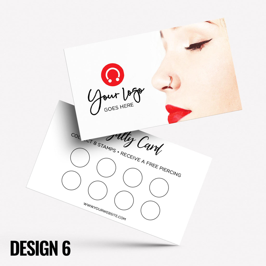 Custom printed loyalty reward cards | Tattoo studio artist piercing piercer body art jewellery tats ink inked businesses parlour salon