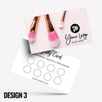 Custom printed loyalty reward cards | Make up artist MUA beautician stylist PMU girls makeup lash lips brushes businesses