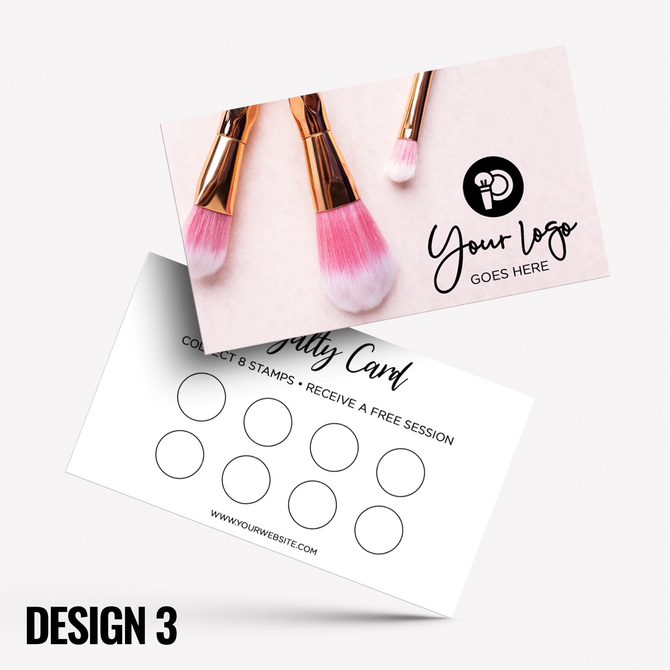 Custom printed loyalty reward cards | Make up artist MUA beautician stylist PMU girls makeup lash lips brushes businesses