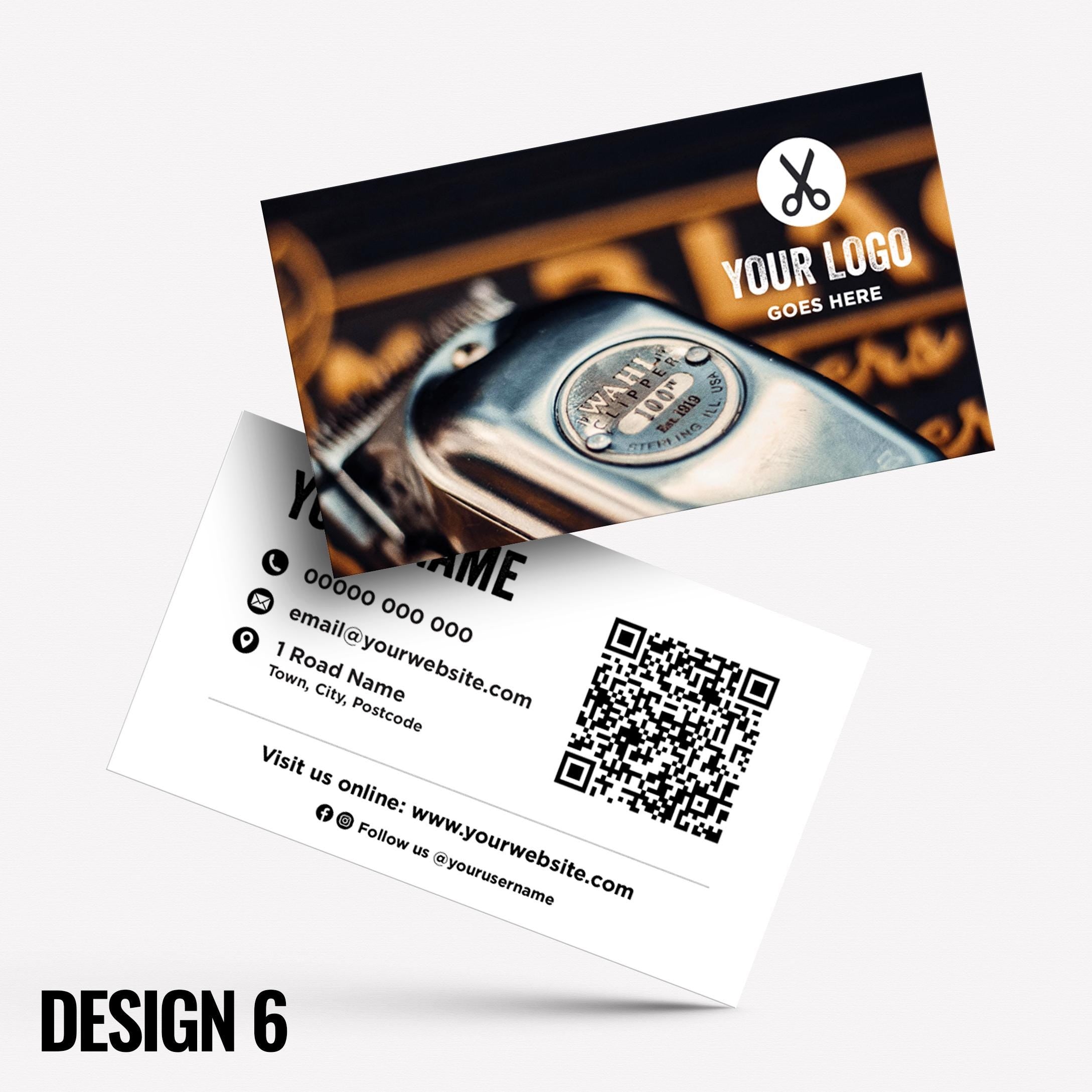 Custom Business Card Printing | Barber hairdresser stylist skin fade grooming male barbers barbering cut businesses