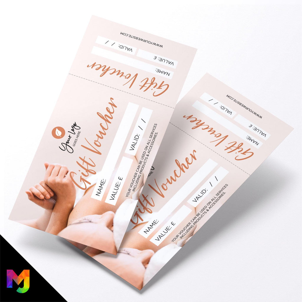 Custom printed gift vouchers | Perforated stubs | Massage therapy masseur beauty therapy therapist business 04