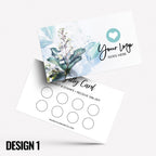 Custom printed loyalty reward cards | Floral flowers feminine cute pink purple orange blue roses flower elegant generic businesses