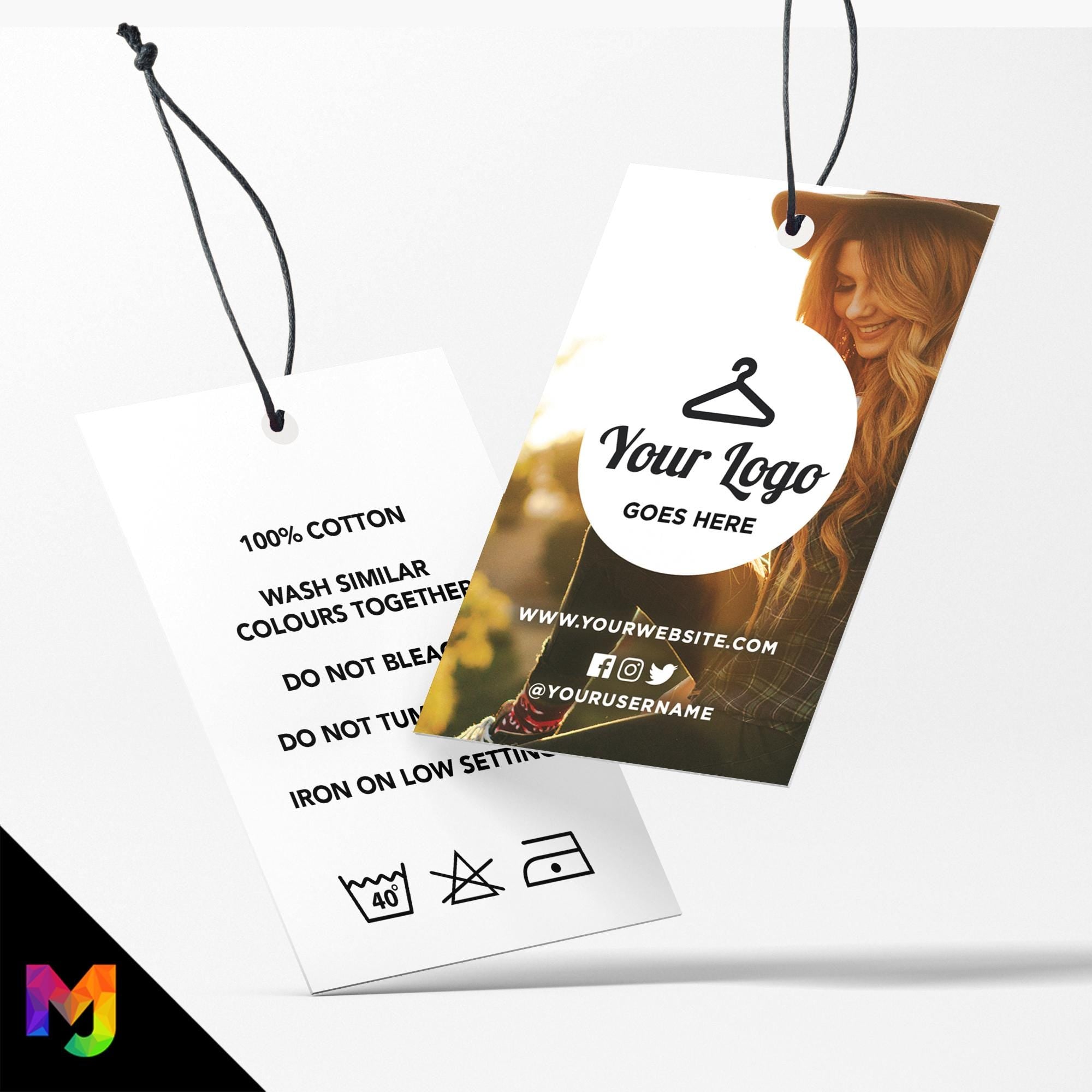 Custom printed clothing swing tags cards | Womens woman clothing fashion style design 1