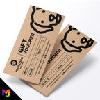 Custom printed kraft gift vouchers | Eco-friendly recycled | Dog Pets Shop Pet Walking Grooming Supplies Puppy Animals Business 1