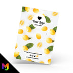 Custom jewellery backing card printing | A6 size | Yellow lemon fruity pattern style design