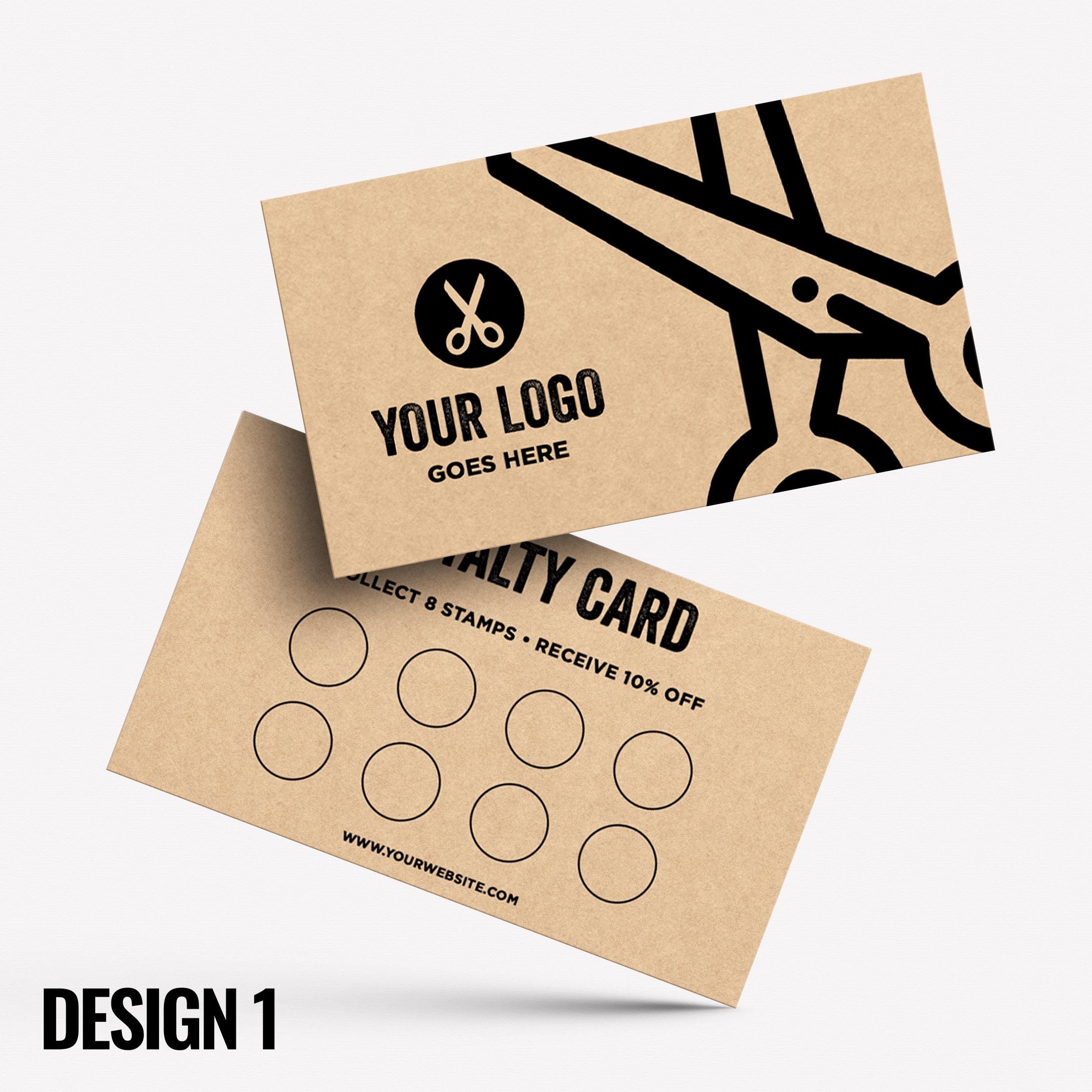 Custom printed kraft loyalty reward cards | Barber hairdresser stylist skin fade grooming male barbers barbering cut businesses