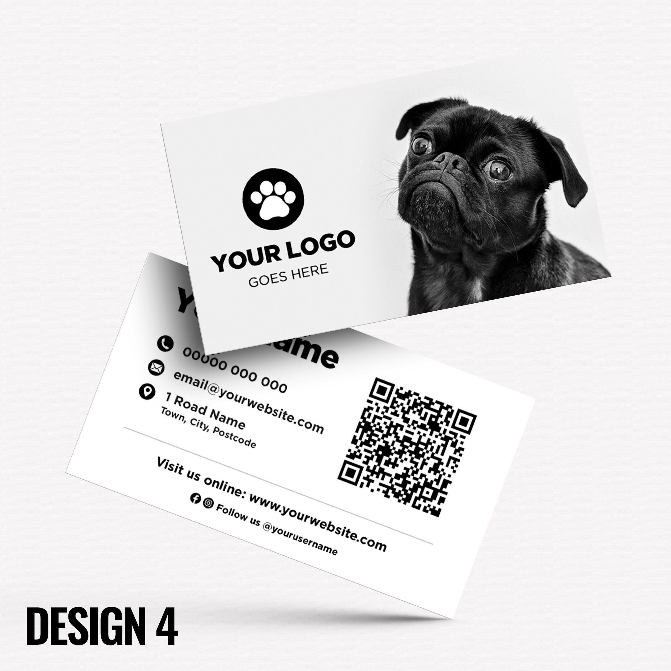 Custom Business Card Printing | Dog Cat Pets Shop Pet Walking Grooming Printed Prints Animals Supplies Businesses