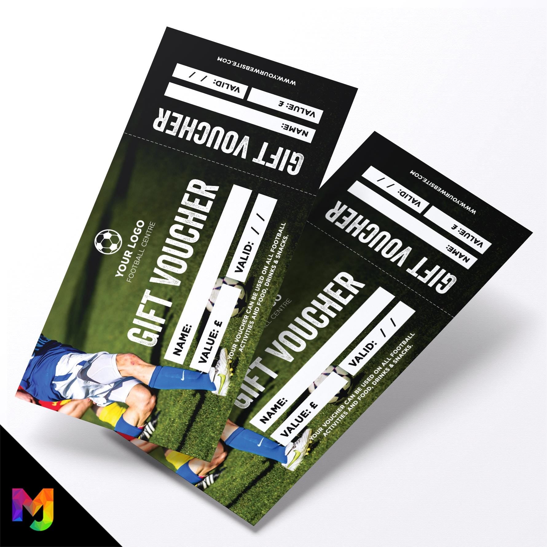 Custom printed gift vouchers | Perforated stubs | Football Sports Centre Business Leisure Centre