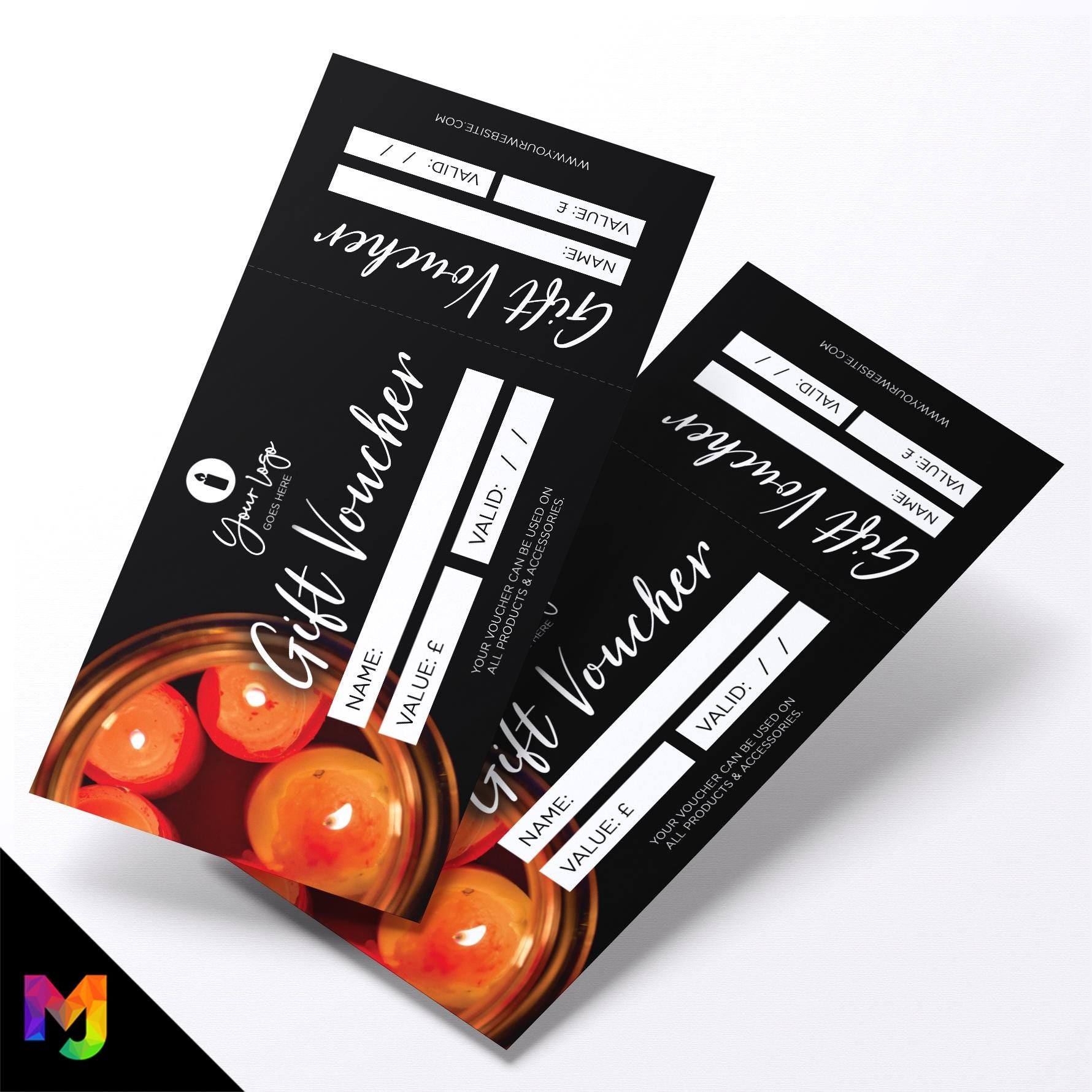 Custom printed gift vouchers | Perforated stubs | Candle scents wax melts melting burner products business 02