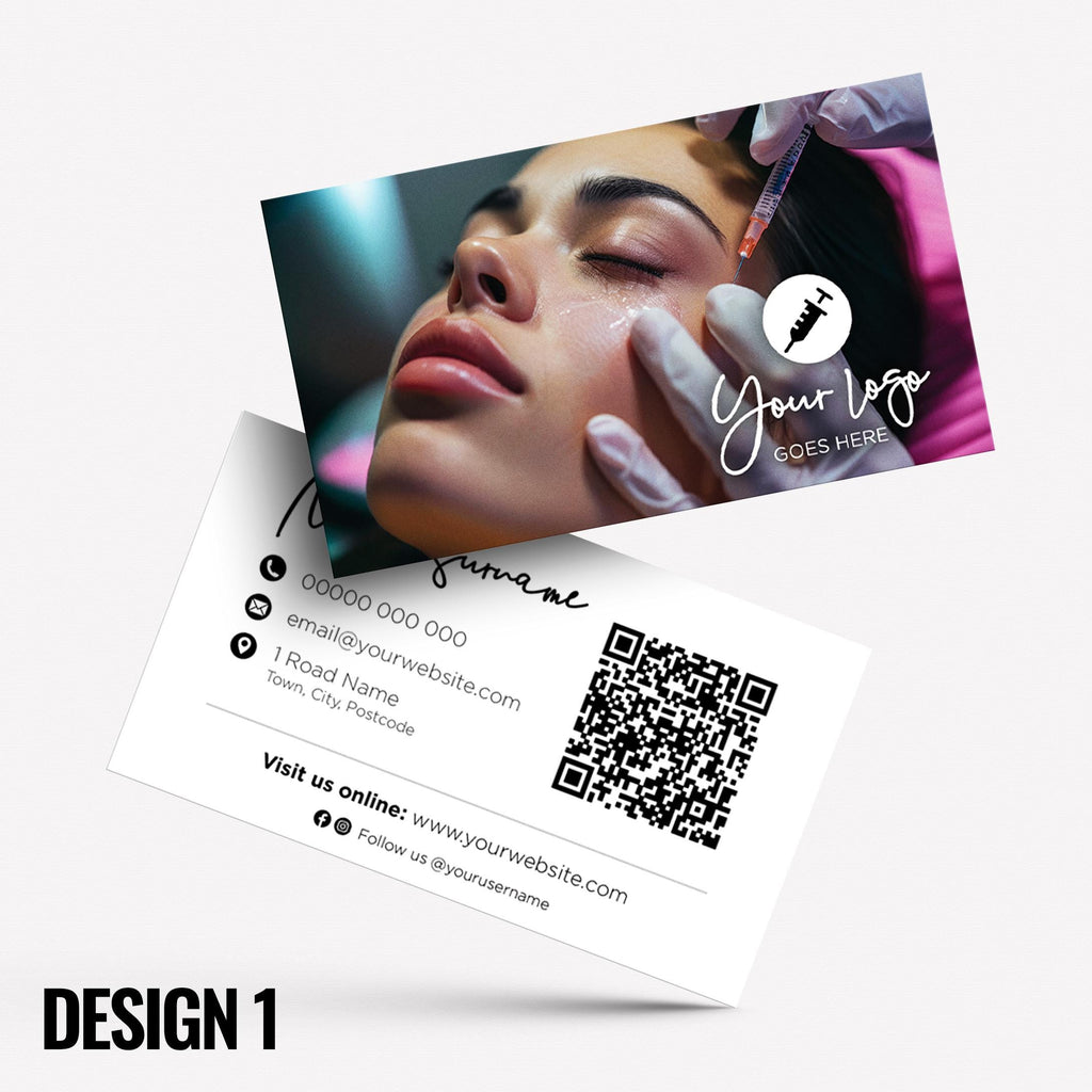 Custom Business Card Printing | Aesthetics clinic beautician PMU injection botox cosmetics beauty female tanning salon tan spray tanning
