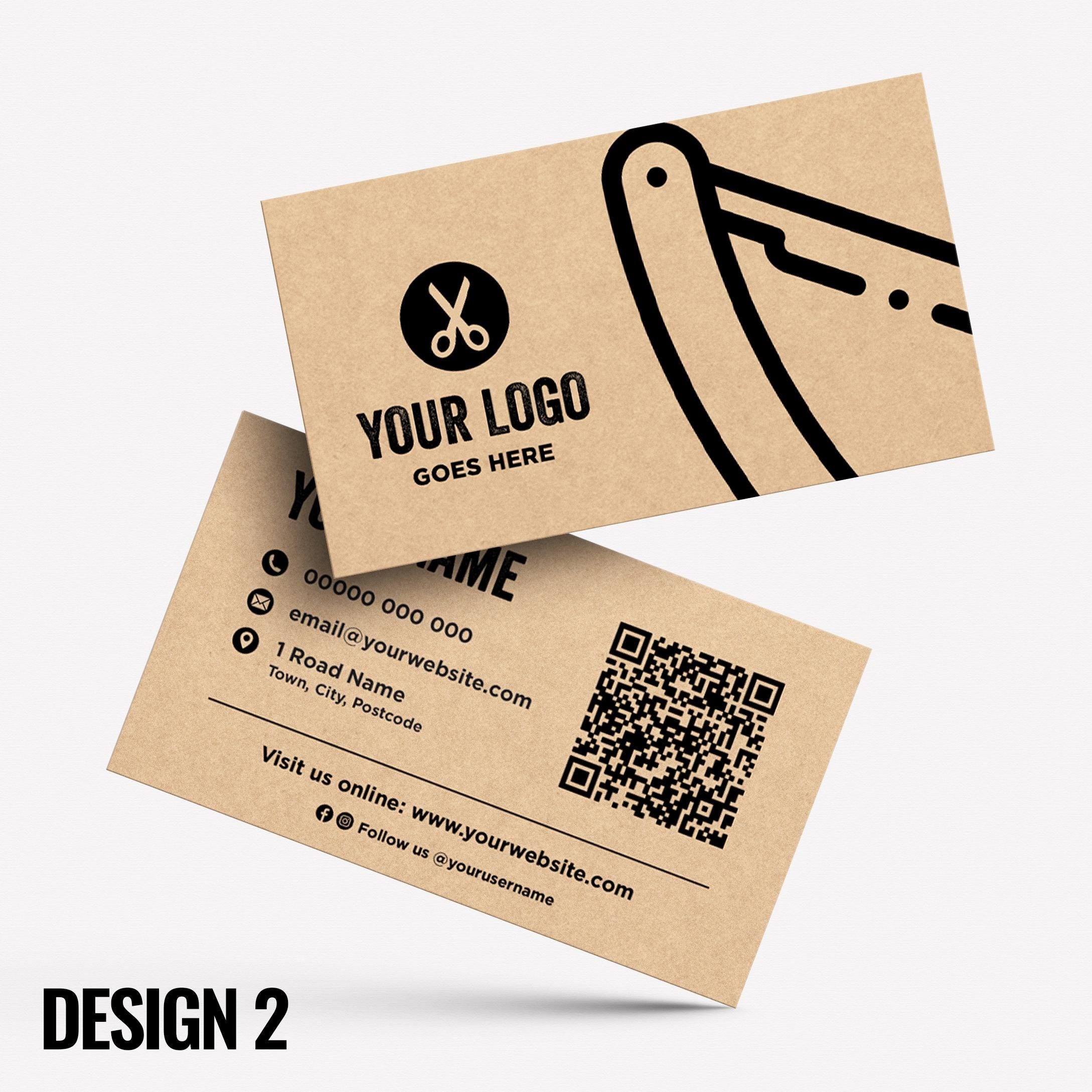 Custom Kraft Business Card Printing | Barber hairdresser stylist skin fade grooming male barbers barbering cut businesses