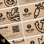 Custom Kraft Business Card Printing | Tattoo studio artist piercing piercer body art jewellery tats ink inked businesses parlour salon