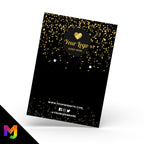 Custom jewellery backing card printing | A6 size | Black gold glitter modern style design