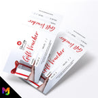 Custom printed gift vouchers | Perforated stubs | Present Gift Box Design Red Gold White Elegant 2
