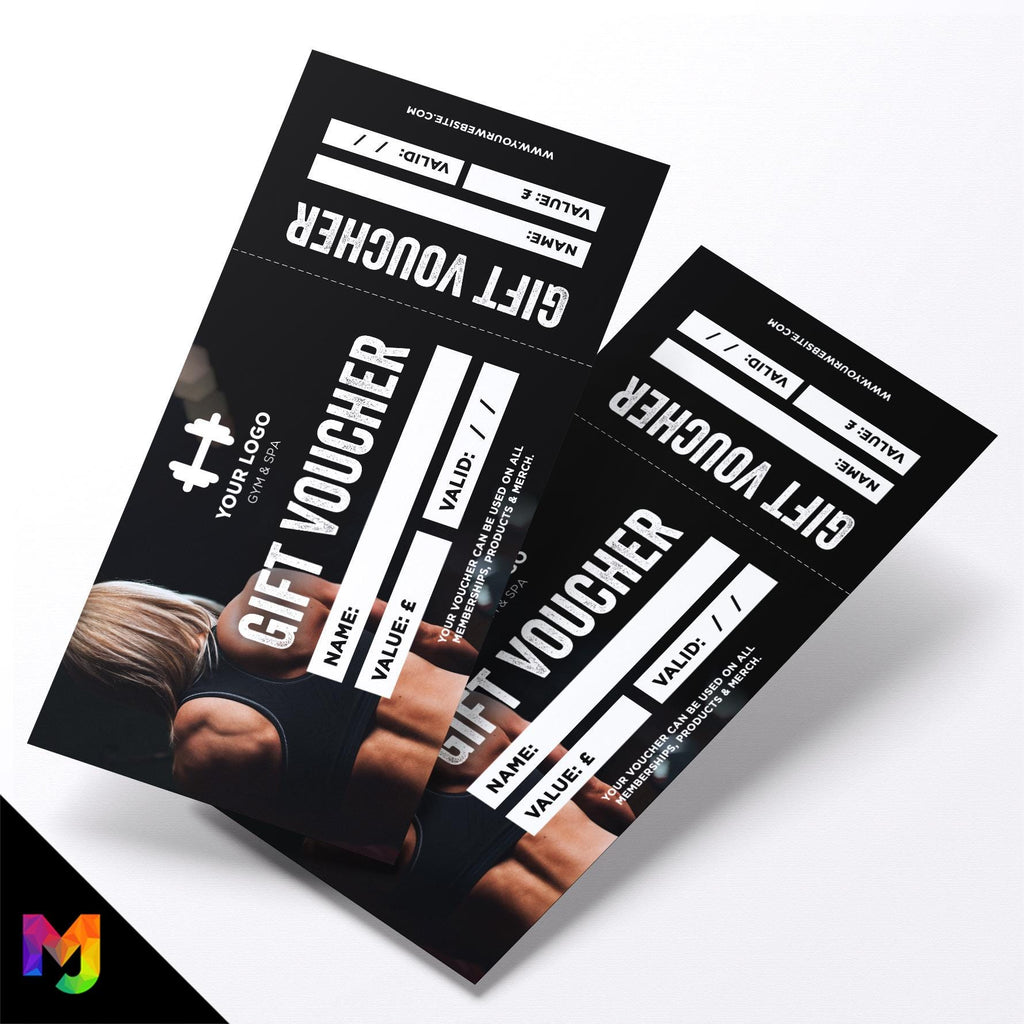 Custom printed gift vouchers | Perforated stubs | Gym Personal Trainer Muscle Fitness Boxing Exercise Training 1