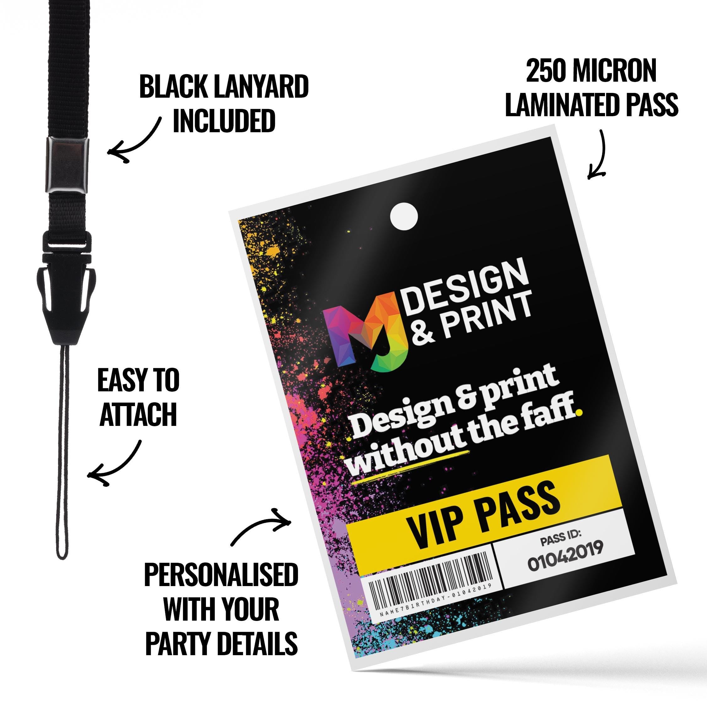 Personalised football shirt style VIP pass & lanyard Invitations Invites | Any Team | Red and black striped shirt style