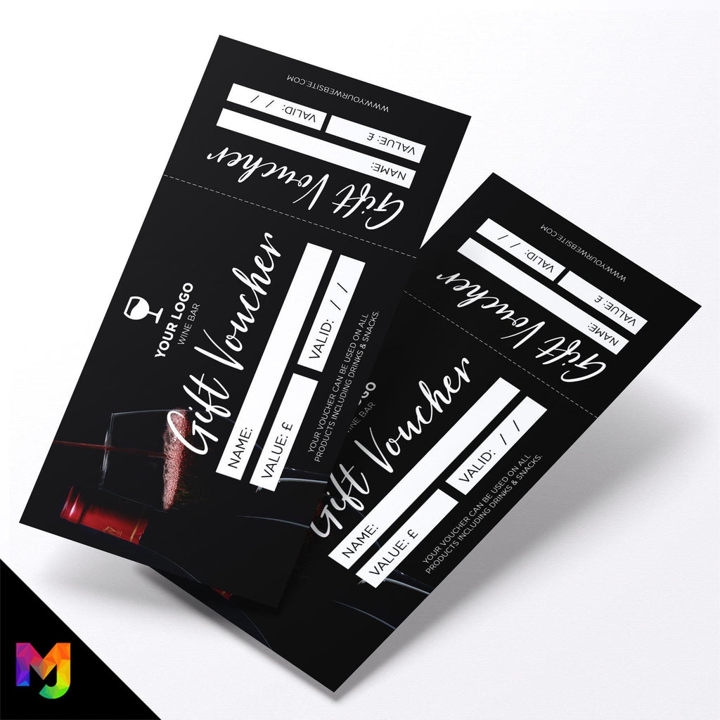 Custom printed gift vouchers | Perforated stubs | Wine bar beer drinks cocktail restaurant club business 04